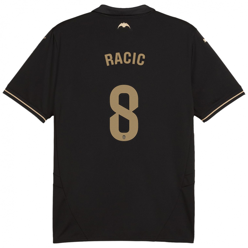 Femme Maillot Uros Racic #8 Noir Tenues Extérieur 2024/25 T-Shirt Suisse