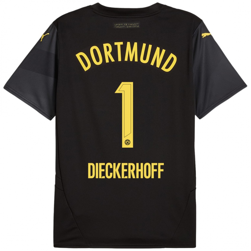 Damen Max Dieckerhoff #1 Schwarz Gelb Auswärtstrikot Trikot 2024/25 T-Shirt Schweiz