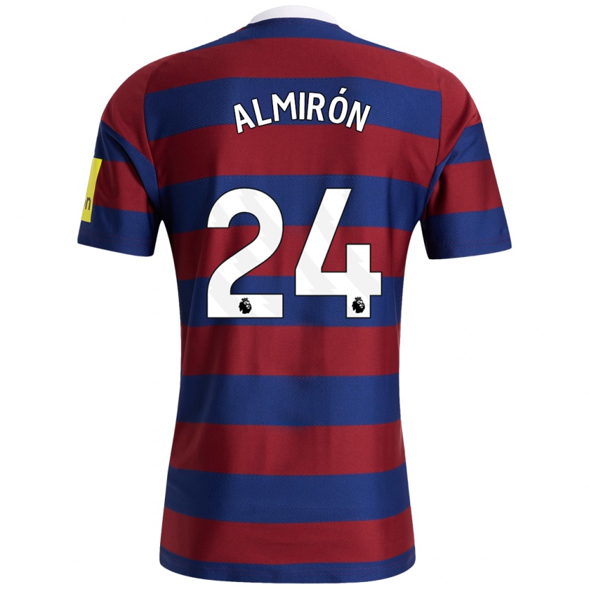 Damen Miguel Almiron #24 Burgunderrot Marineblau Auswärtstrikot Trikot 2024/25 T-Shirt Schweiz