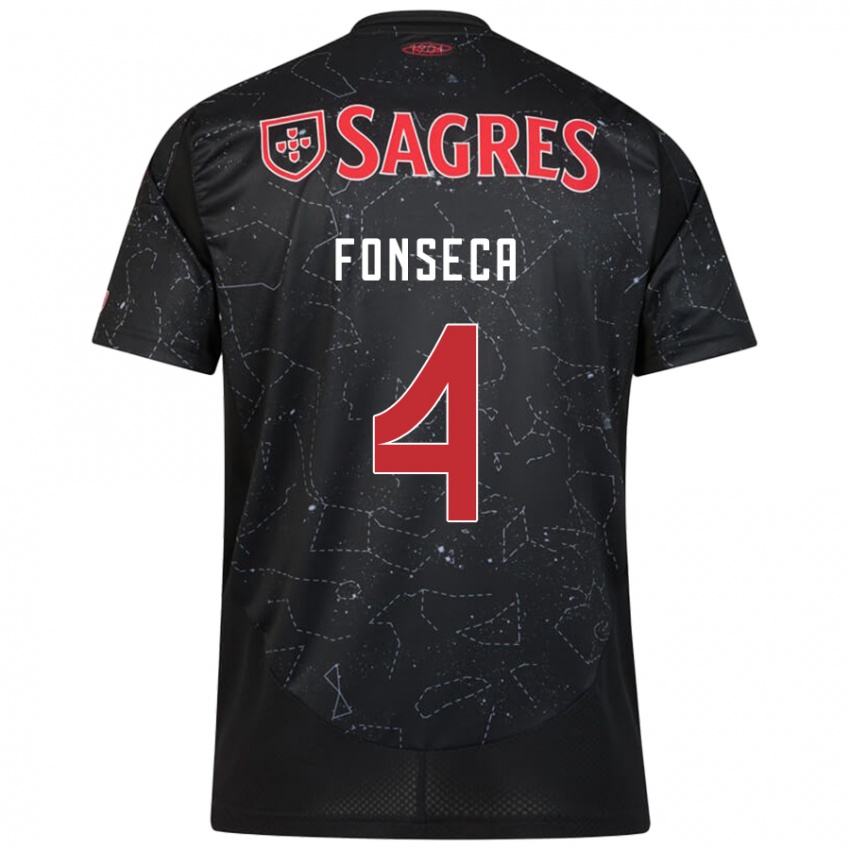 Damen João Fonseca #4 Schwarz Rot Auswärtstrikot Trikot 2024/25 T-Shirt Schweiz