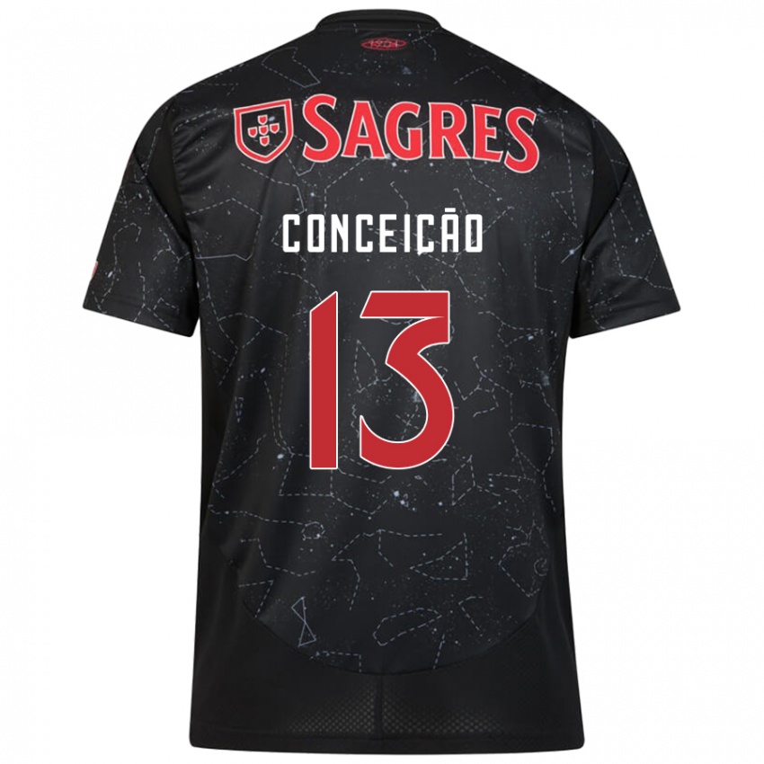 Damen João Conceição #13 Schwarz Rot Auswärtstrikot Trikot 2024/25 T-Shirt Schweiz