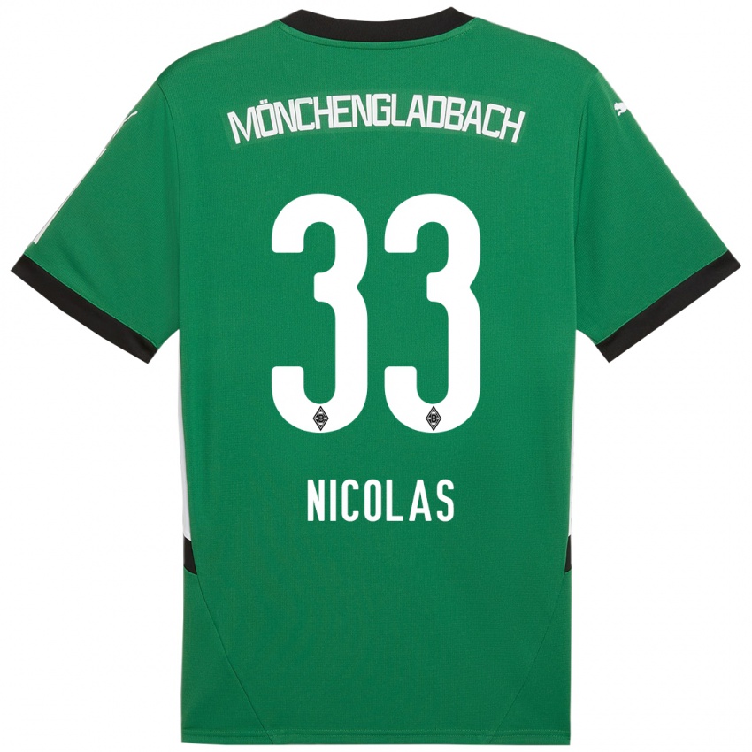 Femme Maillot Moritz Nicolas #33 Vert Blanc Tenues Extérieur 2024/25 T-Shirt Suisse