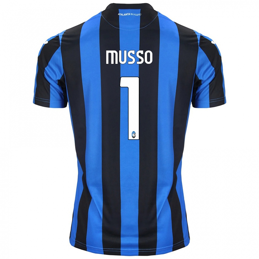 Kinder Juan Musso #1 Blau Schwarz Heimtrikot Trikot 2024/25 T-Shirt Schweiz