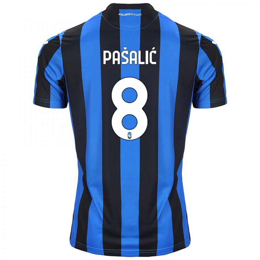 Kinder Mario Pasalic #8 Blau Schwarz Heimtrikot Trikot 2024/25 T-Shirt Schweiz