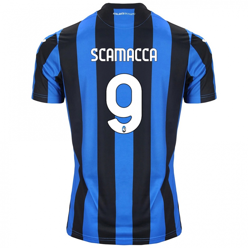 Kinder Gianluca Scamacca #9 Blau Schwarz Heimtrikot Trikot 2024/25 T-Shirt Schweiz