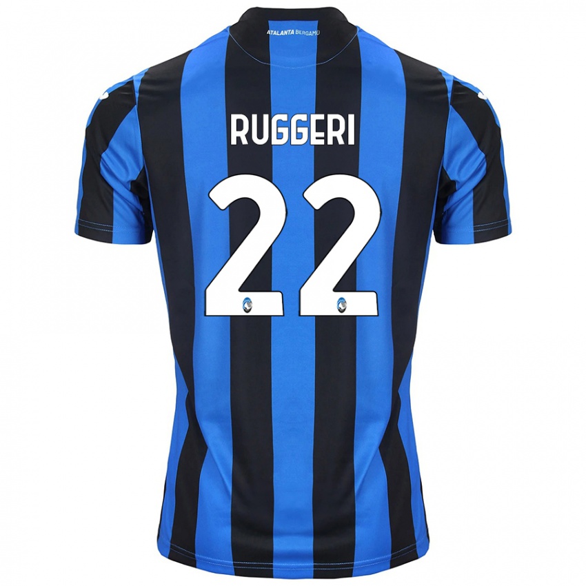 Kinder Matteo Ruggeri #22 Blau Schwarz Heimtrikot Trikot 2024/25 T-Shirt Schweiz