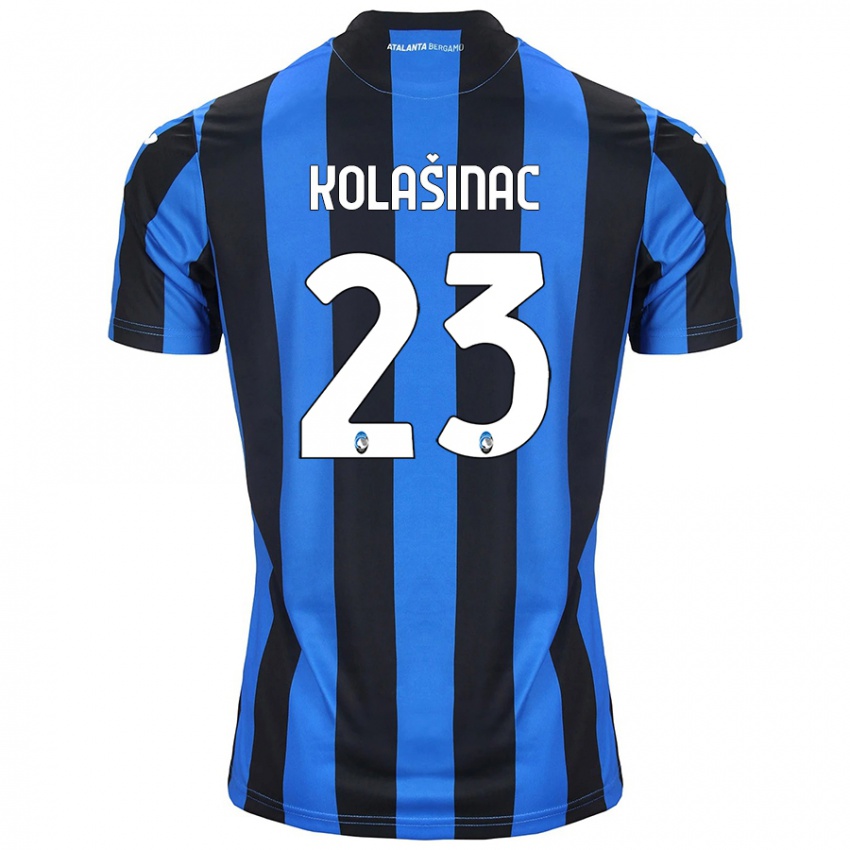 Kinder Sead Kolasinac #23 Blau Schwarz Heimtrikot Trikot 2024/25 T-Shirt Schweiz