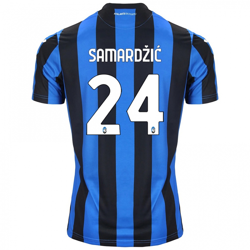 Kinder Lazar Samardžić #24 Blau Schwarz Heimtrikot Trikot 2024/25 T-Shirt Schweiz