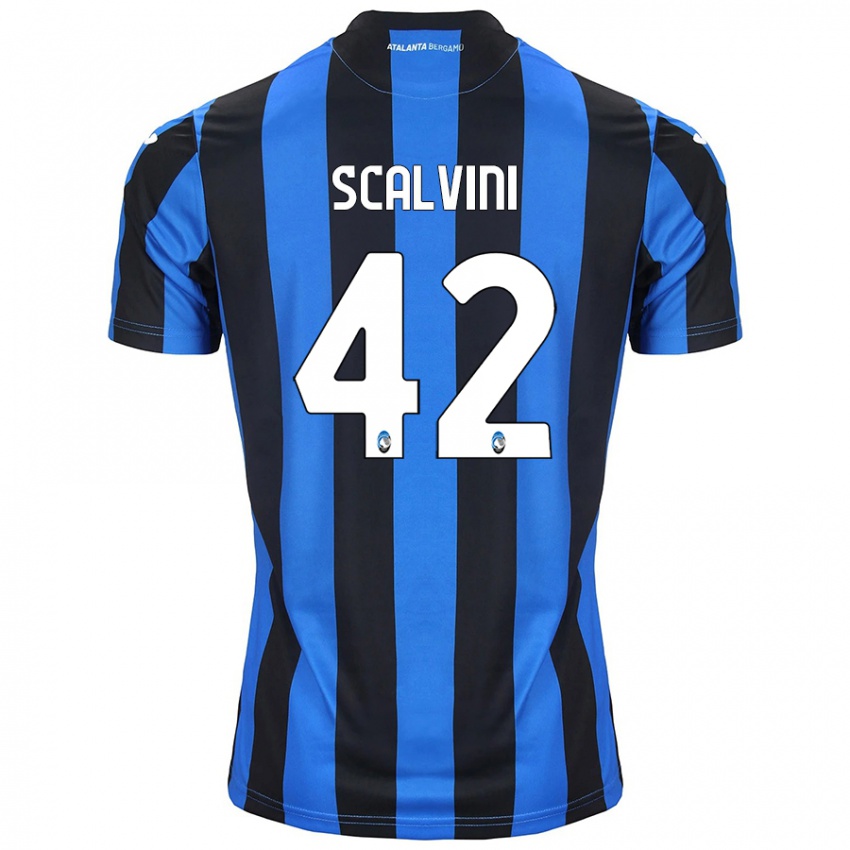 Kinder Giorgio Scalvini #42 Blau Schwarz Heimtrikot Trikot 2024/25 T-Shirt Schweiz