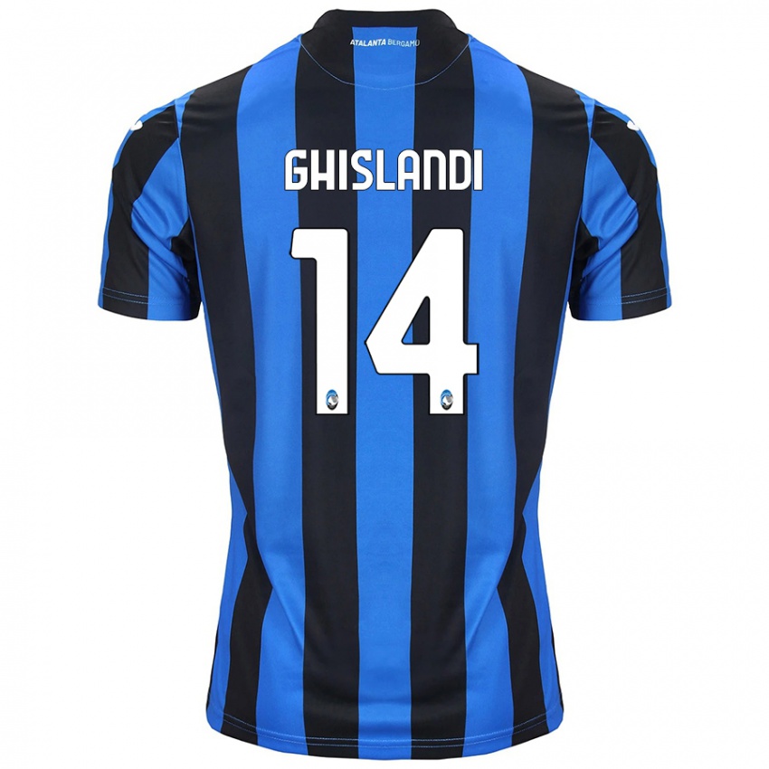 Kinder Davide Ghislandi #14 Blau Schwarz Heimtrikot Trikot 2024/25 T-Shirt Schweiz