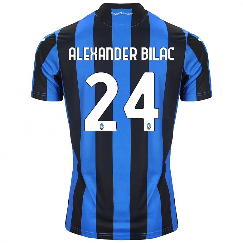 Kinder Max Alexander Bilac #24 Blau Schwarz Heimtrikot Trikot 2024/25 T-Shirt Schweiz