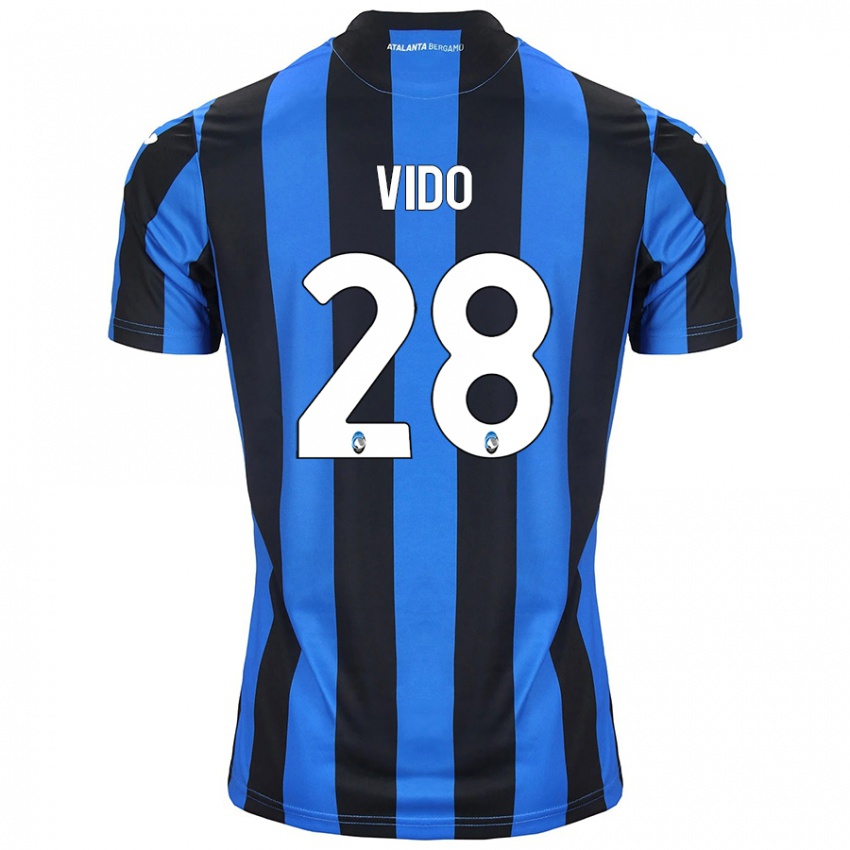 Kinder Luca Vido #28 Blau Schwarz Heimtrikot Trikot 2024/25 T-Shirt Schweiz