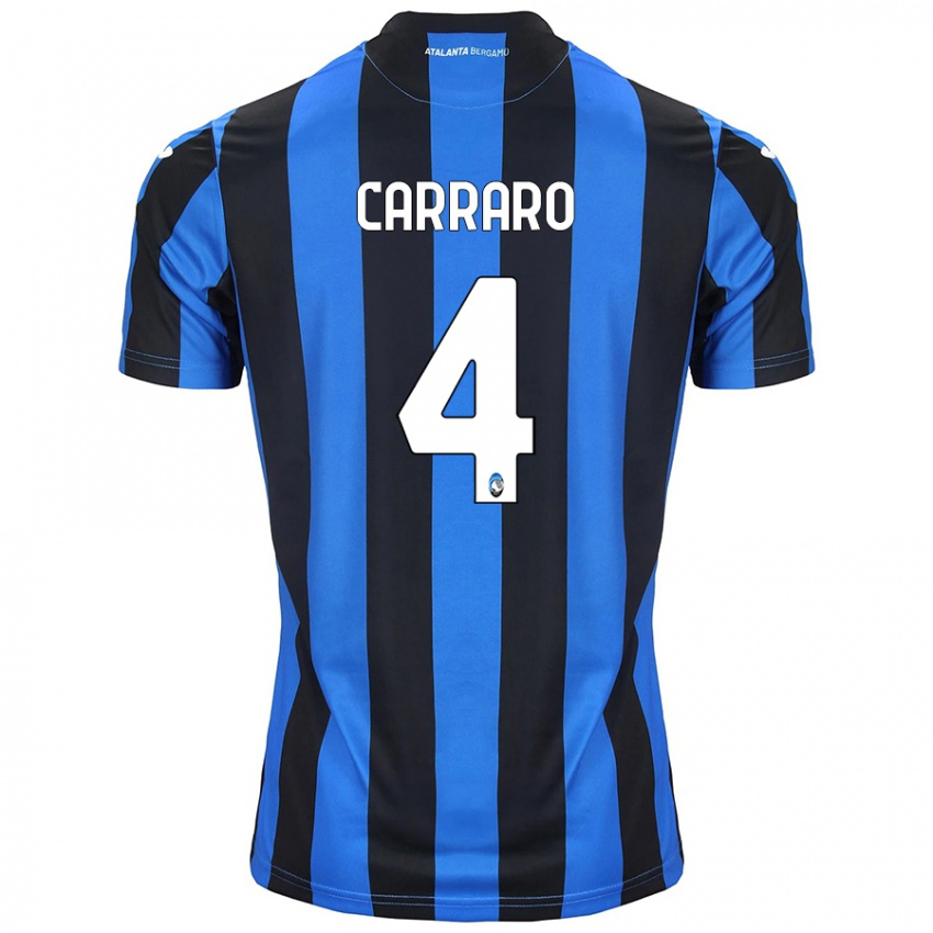 Kinder Marco Carraro #4 Blau Schwarz Heimtrikot Trikot 2024/25 T-Shirt Schweiz