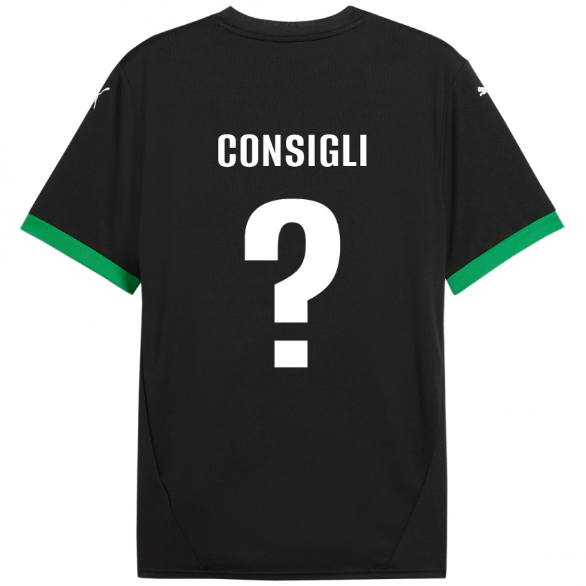 Enfant Maillot Andrea Consigli #0 Noir Vert Foncé Tenues Domicile 2024/25 T-Shirt Suisse