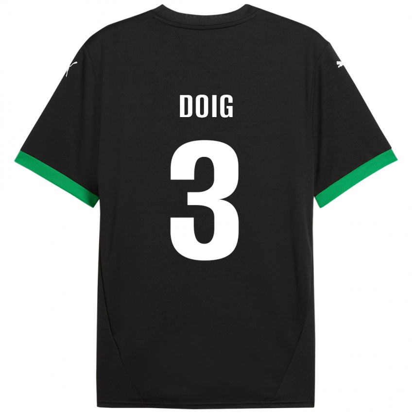 Kinder Josh Doig #3 Schwarz Dunkelgrün Heimtrikot Trikot 2024/25 T-Shirt Schweiz