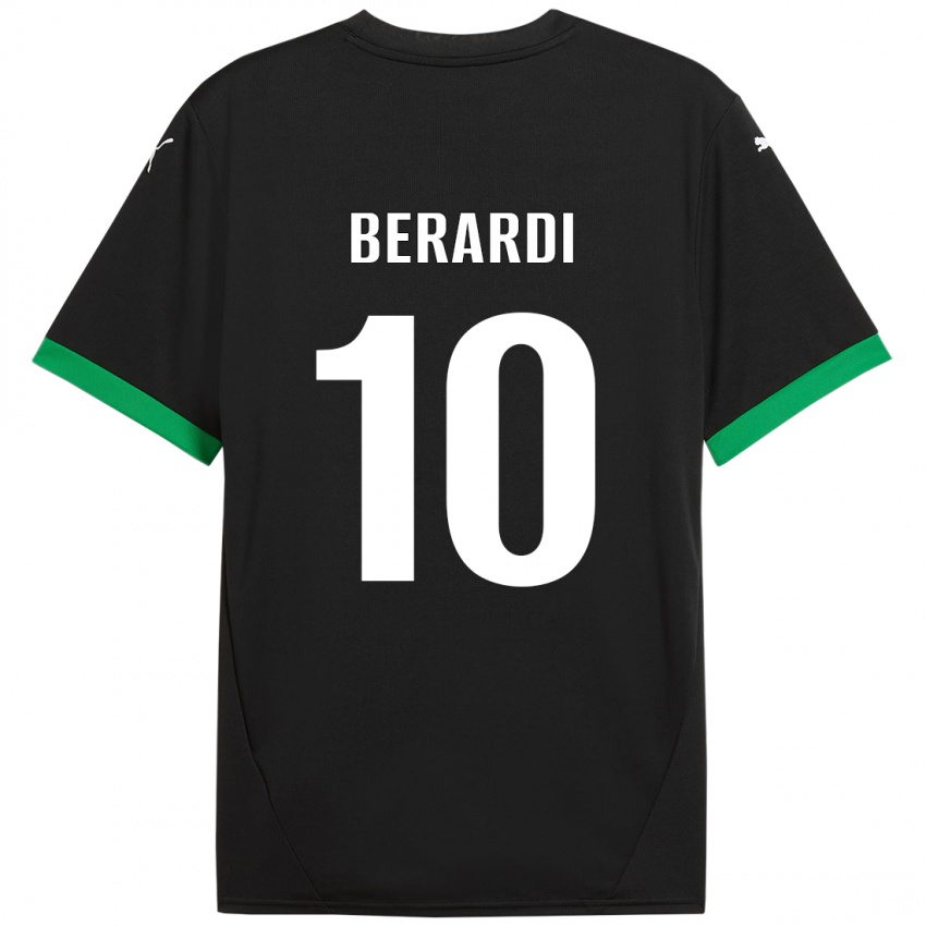 Enfant Maillot Domenico Berardi #10 Noir Vert Foncé Tenues Domicile 2024/25 T-Shirt Suisse