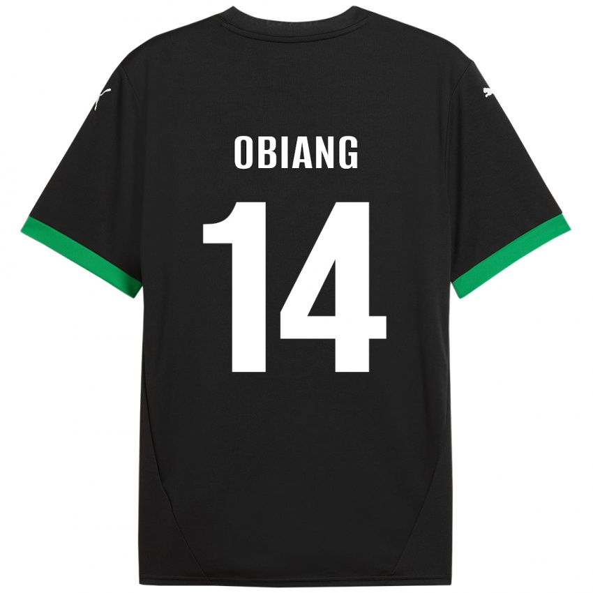 Enfant Maillot Pedro Obiang #14 Noir Vert Foncé Tenues Domicile 2024/25 T-Shirt Suisse