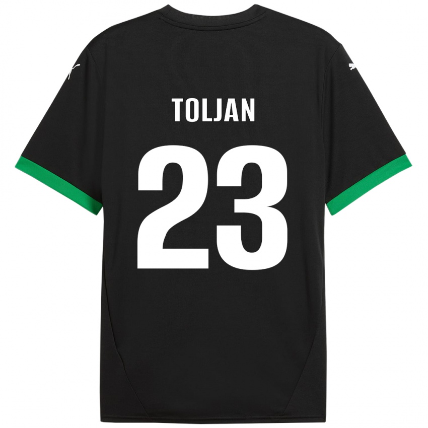 Enfant Maillot Jeremy Toljan #23 Noir Vert Foncé Tenues Domicile 2024/25 T-Shirt Suisse