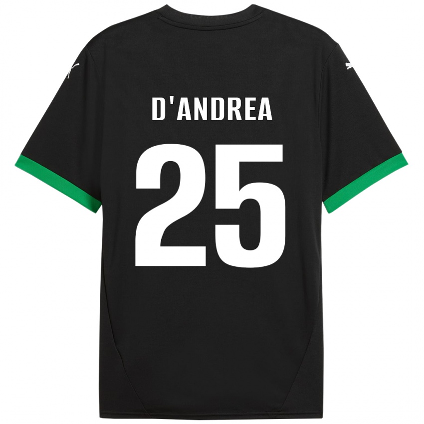 Enfant Maillot Luca D'andrea #25 Noir Vert Foncé Tenues Domicile 2024/25 T-Shirt Suisse