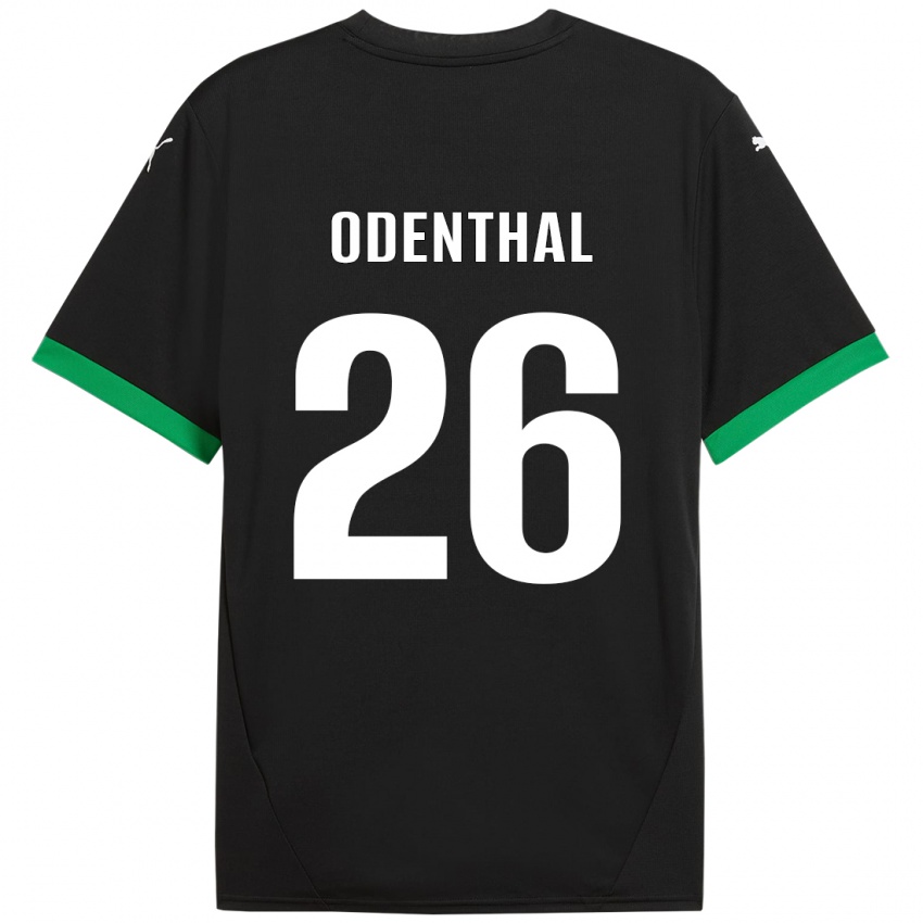 Enfant Maillot Cas Odenthal #26 Noir Vert Foncé Tenues Domicile 2024/25 T-Shirt Suisse