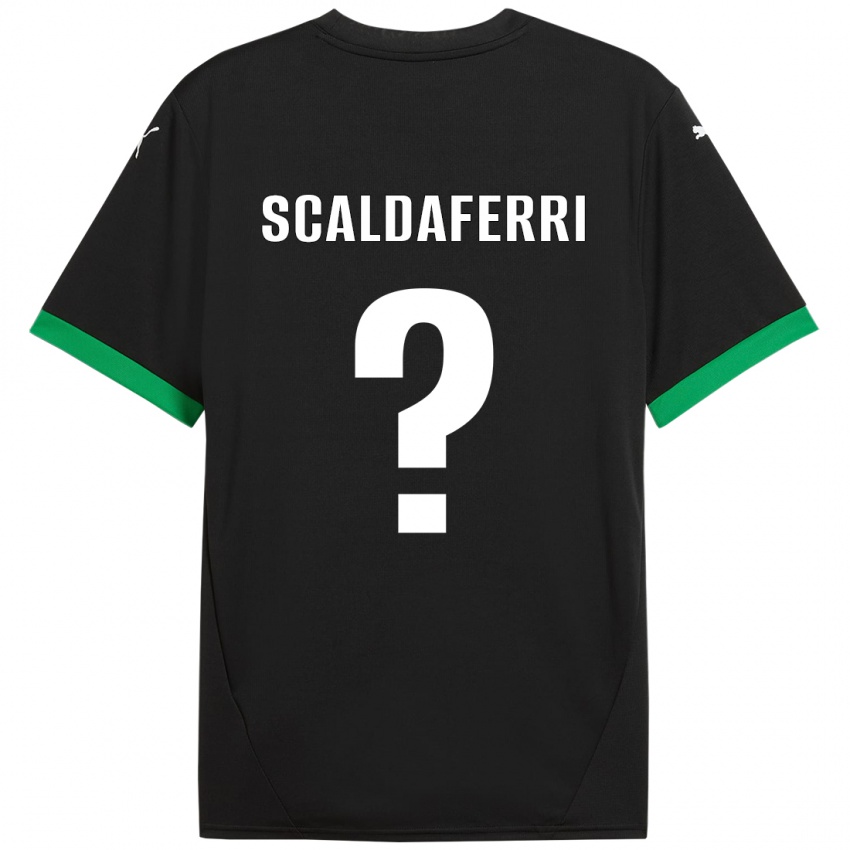 Enfant Maillot Andrea Scaldaferri #0 Noir Vert Foncé Tenues Domicile 2024/25 T-Shirt Suisse