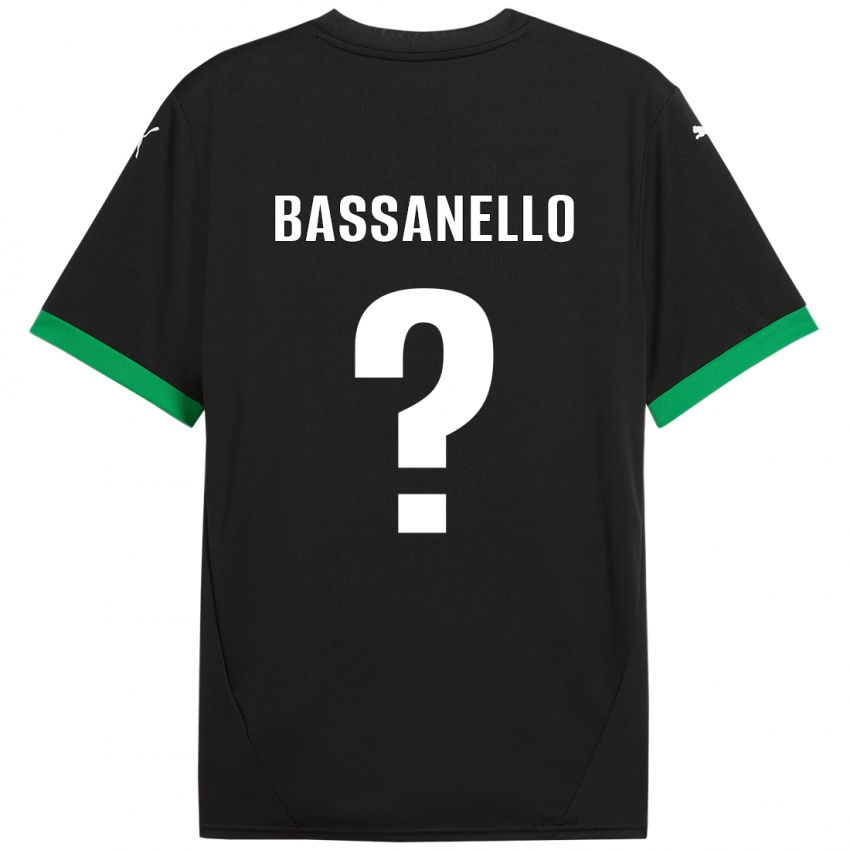 Enfant Maillot Davide Bassanello #0 Noir Vert Foncé Tenues Domicile 2024/25 T-Shirt Suisse