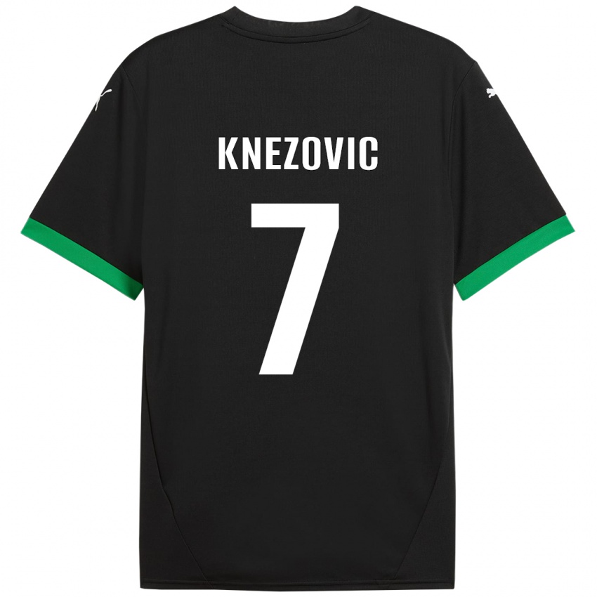 Enfant Maillot Borna Knezovic #7 Noir Vert Foncé Tenues Domicile 2024/25 T-Shirt Suisse