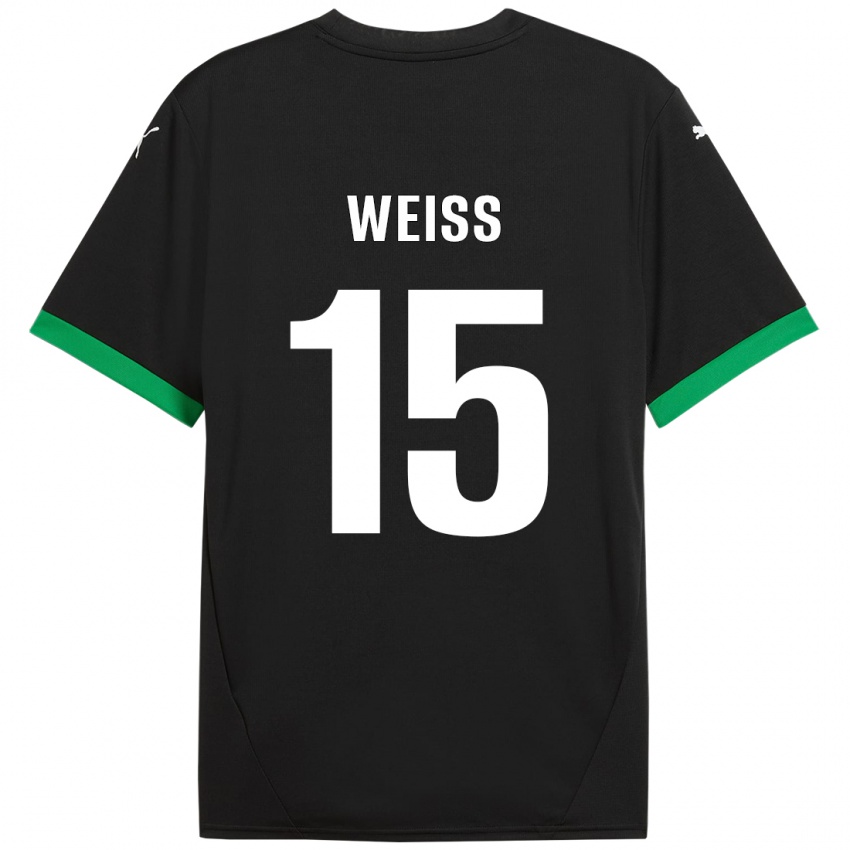 Kinder David Weiss #15 Schwarz Dunkelgrün Heimtrikot Trikot 2024/25 T-Shirt Schweiz