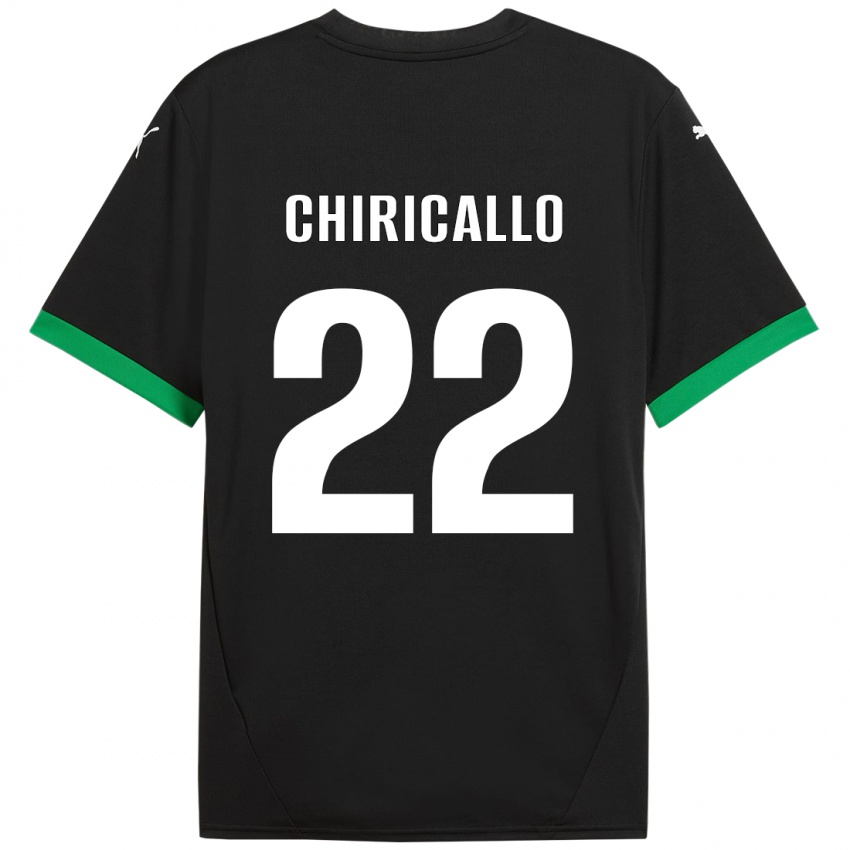 Kinder Giovanni Chiricallo #22 Schwarz Dunkelgrün Heimtrikot Trikot 2024/25 T-Shirt Schweiz