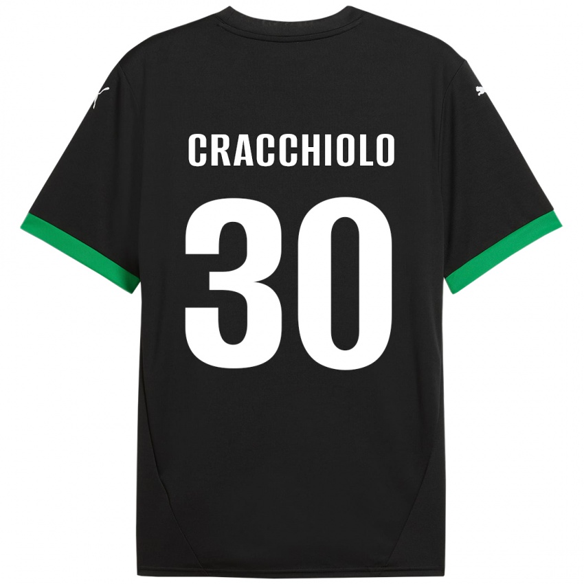 Enfant Maillot Leonardo Cracchiolo #30 Noir Vert Foncé Tenues Domicile 2024/25 T-Shirt Suisse