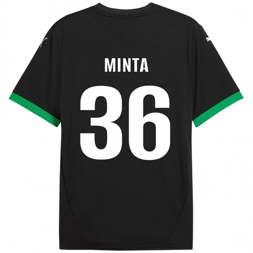 Kinder Amoako Minta #36 Schwarz Dunkelgrün Heimtrikot Trikot 2024/25 T-Shirt Schweiz