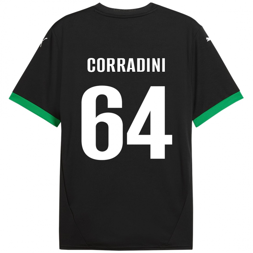 Kinder Francesco Corradini #64 Schwarz Dunkelgrün Heimtrikot Trikot 2024/25 T-Shirt Schweiz