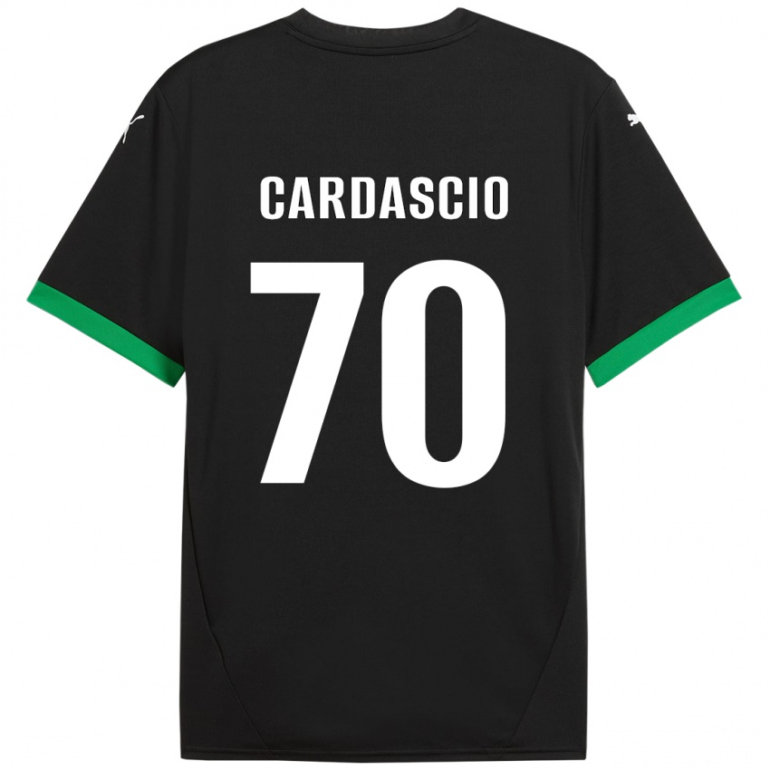 Enfant Maillot Alessandro Cardascio #70 Noir Vert Foncé Tenues Domicile 2024/25 T-Shirt Suisse