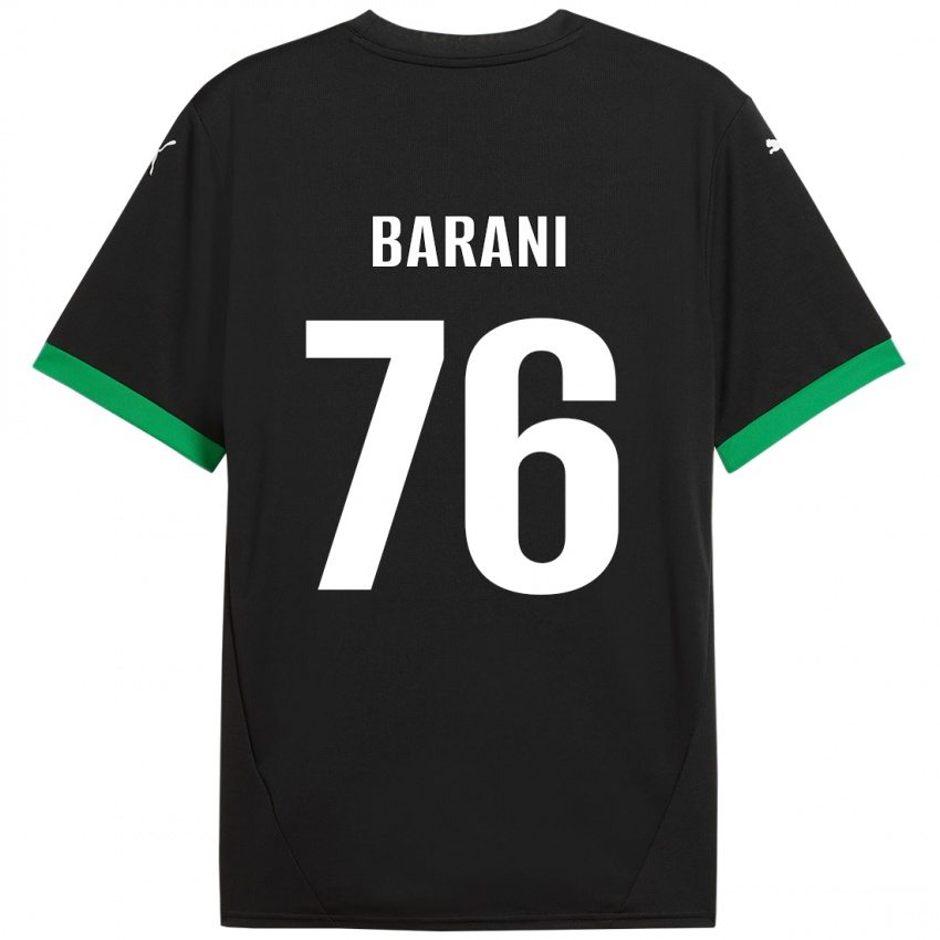 Enfant Maillot Luca Barani #76 Noir Vert Foncé Tenues Domicile 2024/25 T-Shirt Suisse