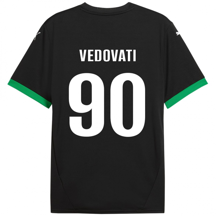 Enfant Maillot Gabriele Vedovati #90 Noir Vert Foncé Tenues Domicile 2024/25 T-Shirt Suisse