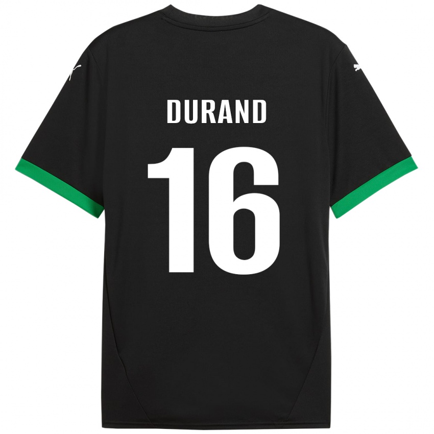 Enfant Maillot Solène Durand #16 Noir Vert Foncé Tenues Domicile 2024/25 T-Shirt Suisse