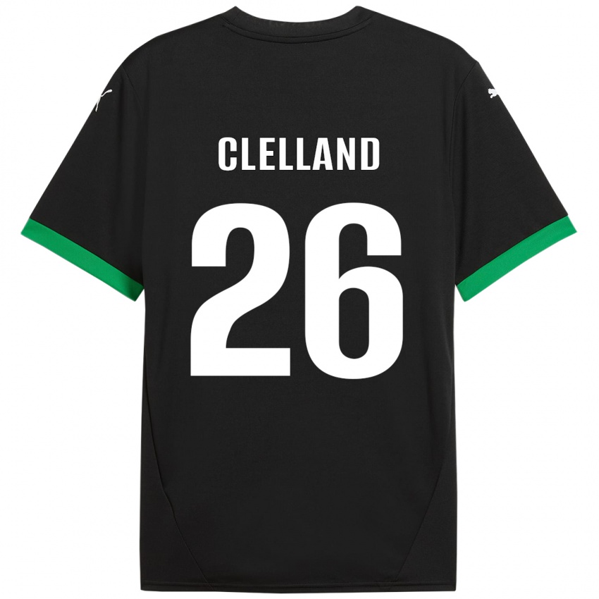 Enfant Maillot Lana Clelland #26 Noir Vert Foncé Tenues Domicile 2024/25 T-Shirt Suisse