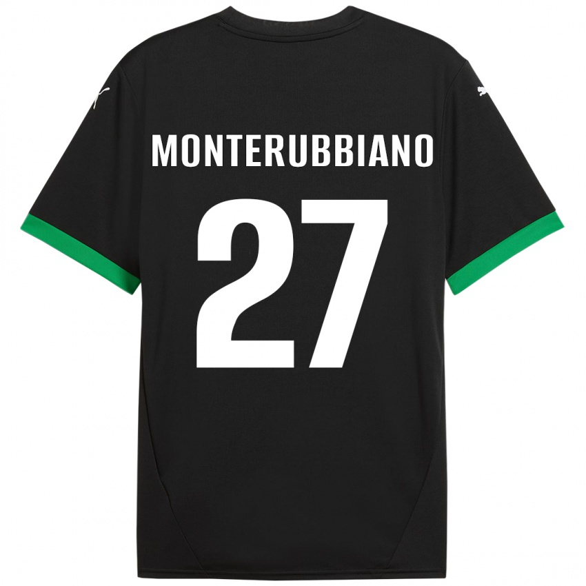 Enfant Maillot Valeria Monterubbiano #27 Noir Vert Foncé Tenues Domicile 2024/25 T-Shirt Suisse