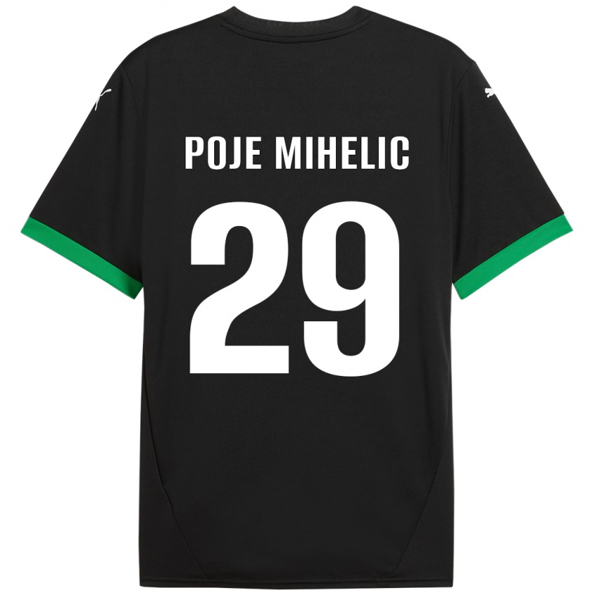 Enfant Maillot Naja Poje Mihelič #29 Noir Vert Foncé Tenues Domicile 2024/25 T-Shirt Suisse