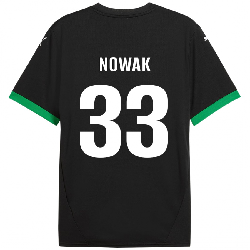 Enfant Maillot Julie Nowak #33 Noir Vert Foncé Tenues Domicile 2024/25 T-Shirt Suisse