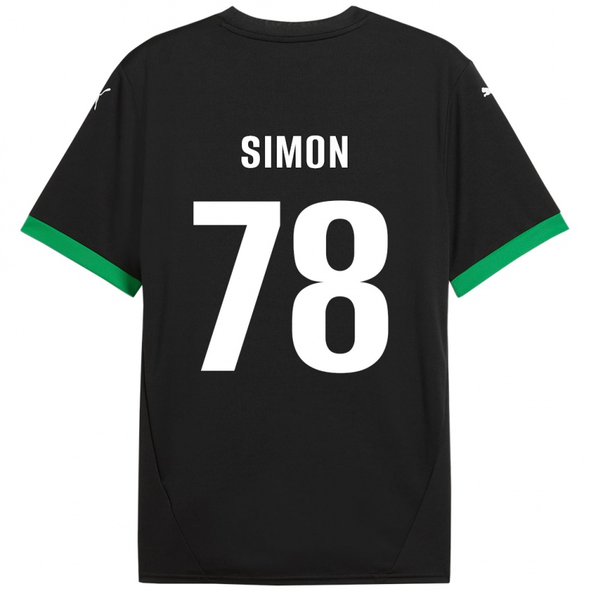 Enfant Maillot Bénédicte Simon #78 Noir Vert Foncé Tenues Domicile 2024/25 T-Shirt Suisse