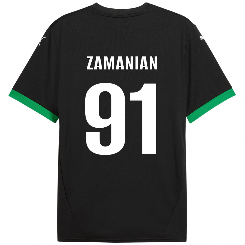 Enfant Maillot Annahita Zamanian #91 Noir Vert Foncé Tenues Domicile 2024/25 T-Shirt Suisse