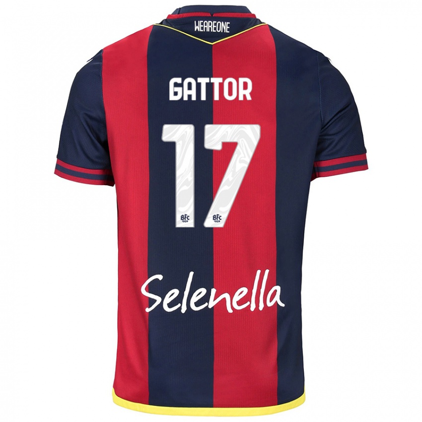 Kinder Gianluca Gattor #17 Rot Königsblau Heimtrikot Trikot 2024/25 T-Shirt Schweiz