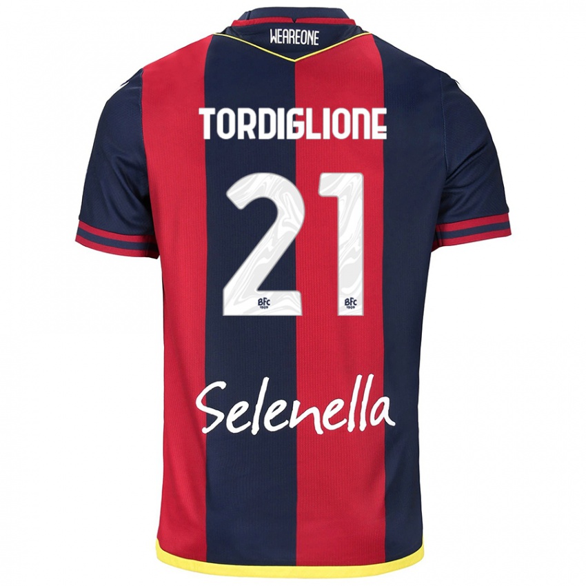 Kinder Nicolò Tordiglione #21 Rot Königsblau Heimtrikot Trikot 2024/25 T-Shirt Schweiz