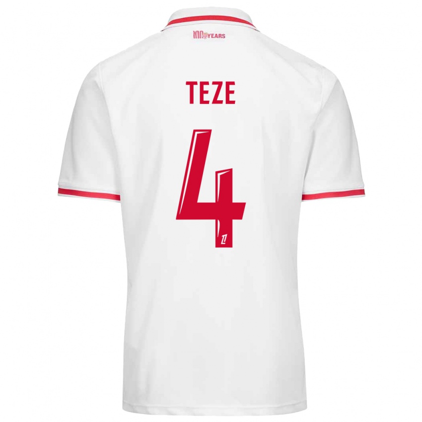 Enfant Maillot Teze #4 Blanc Rouge Tenues Domicile 2024/25 T-Shirt Suisse