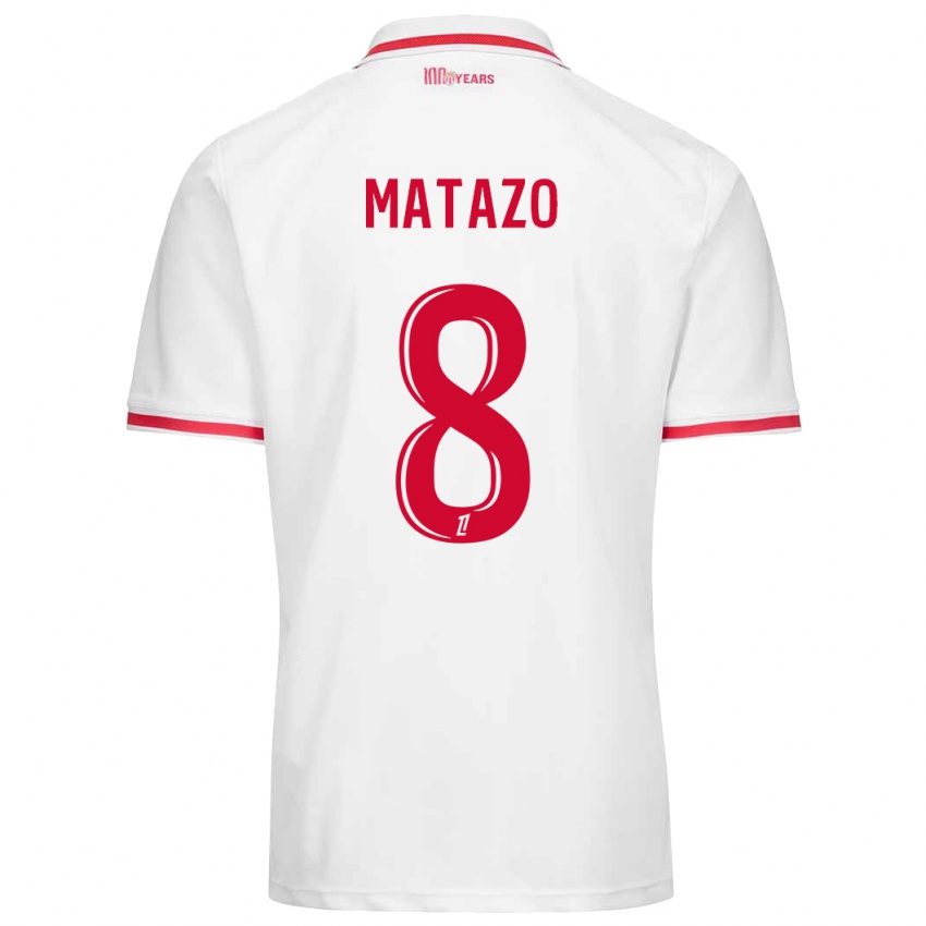 Enfant Maillot Eliot Matazo #8 Blanc Rouge Tenues Domicile 2024/25 T-Shirt Suisse