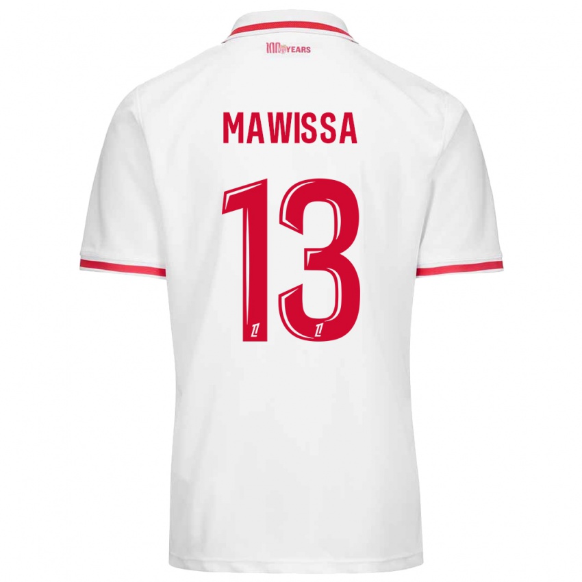 Enfant Maillot Christian Mawissa Elebi #13 Blanc Rouge Tenues Domicile 2024/25 T-Shirt Suisse