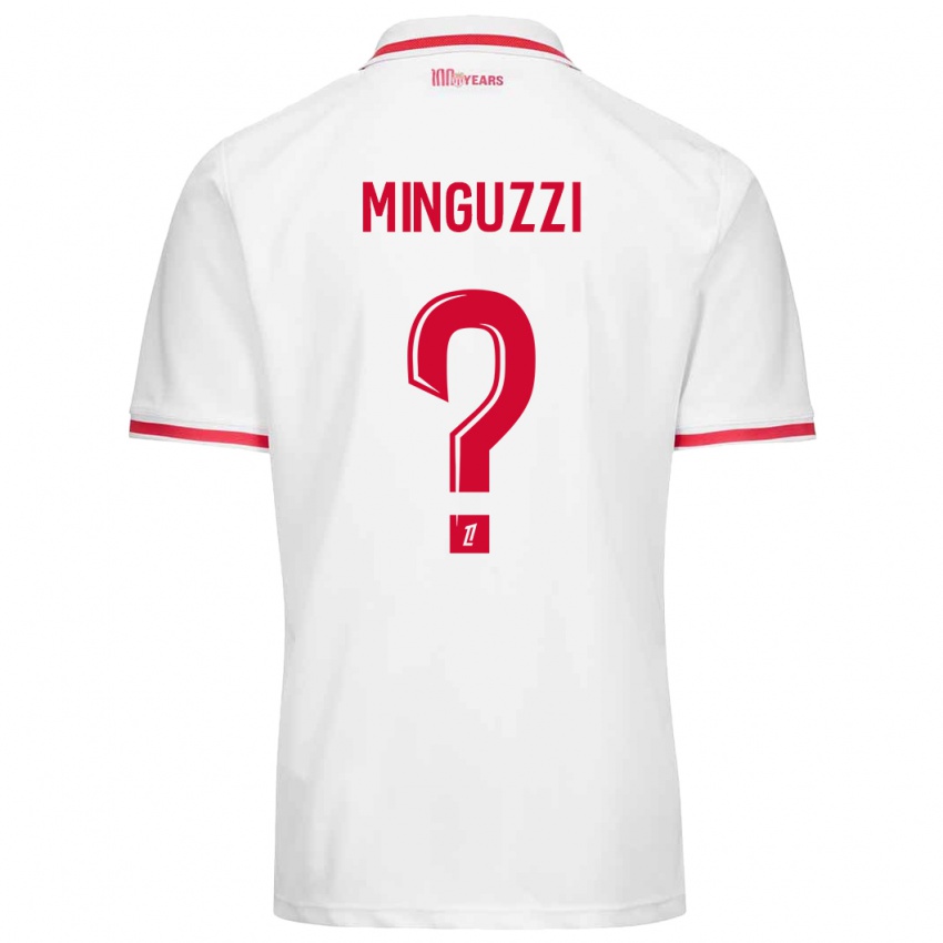 Enfant Maillot Matteo Minguzzi #0 Blanc Rouge Tenues Domicile 2024/25 T-Shirt Suisse