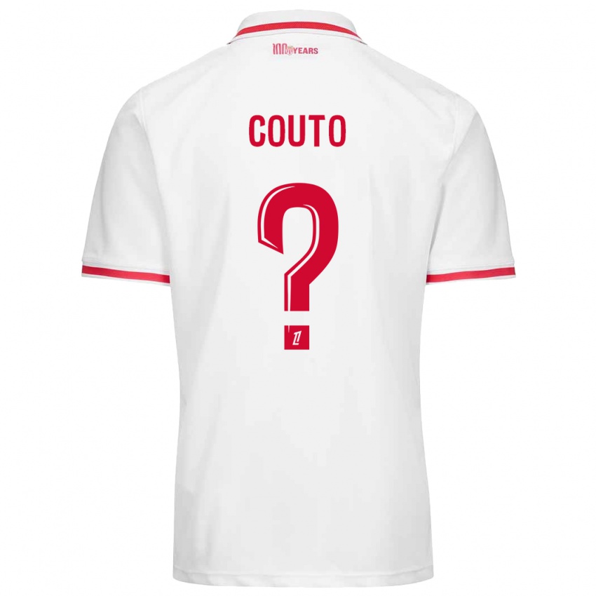 Enfant Maillot Enzo Couto #0 Blanc Rouge Tenues Domicile 2024/25 T-Shirt Suisse