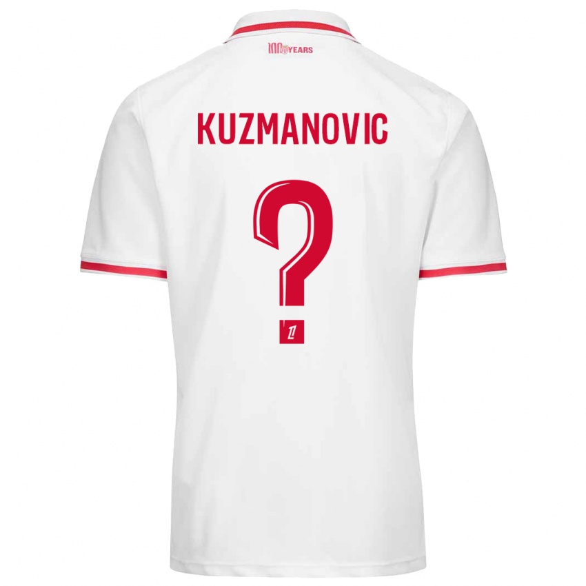 Enfant Maillot Dejan Kuzmanovic #0 Blanc Rouge Tenues Domicile 2024/25 T-Shirt Suisse